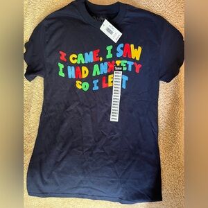 Spencer’s NWT Anxiety Humor Novelty Tee Shirt